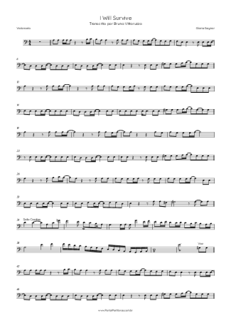 Gloria Gaynor  score for Cello