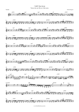 Gloria Gaynor I Will Survive score for Keyboard