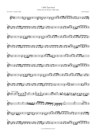 Gloria Gaynor  score for Tenor Saxophone Soprano (Bb)