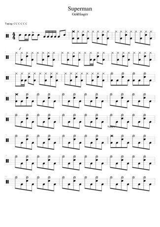 Goldfinger Superman score for Drums