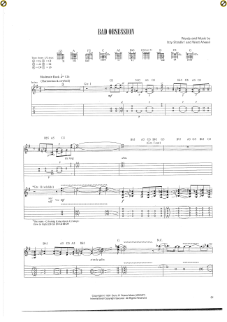 Guns N Roses Bad Obsession score for Guitar