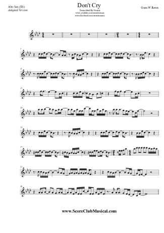 Guns N Roses  score for Alto Saxophone