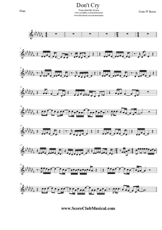 Guns N Roses  score for Flute