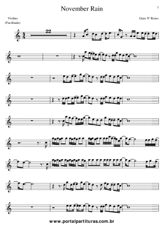 Guns N Roses  score for Violin