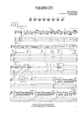 Guns N Roses Paradise City score for Guitar