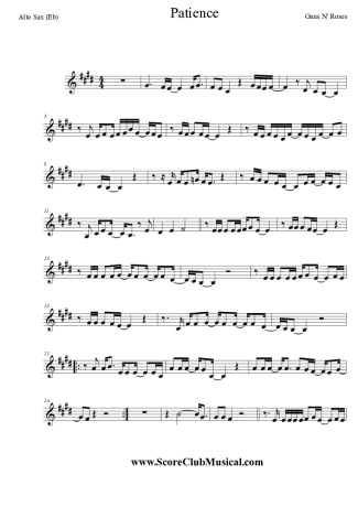 Guns N Roses  score for Alto Saxophone