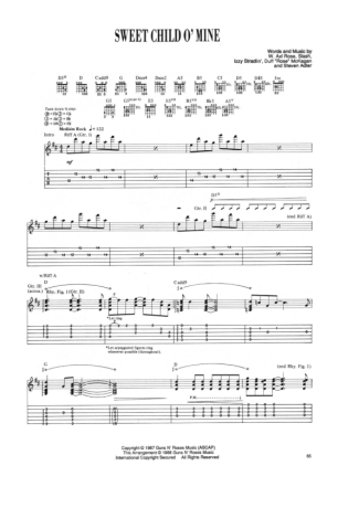 Guns N Roses  score for Guitar