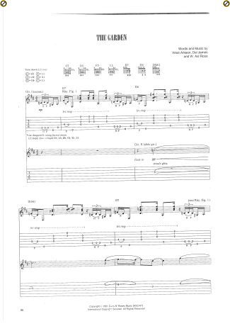 Guns N Roses The Garden score for Guitar