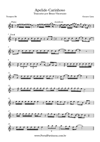 Gusttavo Lima Apelido Carinhoso score for Trumpet