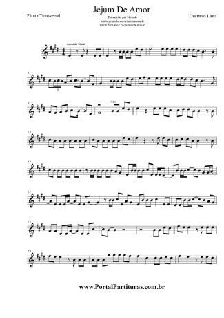 Gusttavo Lima Jejum De Amor score for Flute