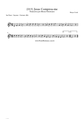 Harpa Cristã  score for Tenor Saxophone Soprano (Bb)