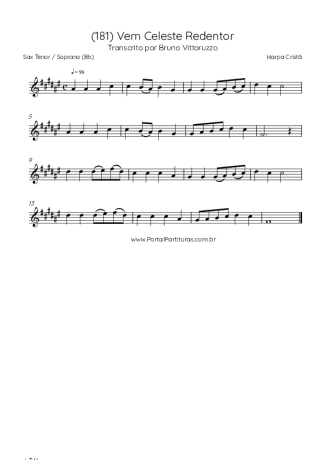 Harpa Cristã  score for Tenor Saxophone Soprano (Bb)