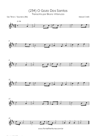 Harpa Cristã  score for Tenor Saxophone Soprano (Bb)