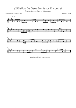 Harpa Cristã  score for Tenor Saxophone Soprano (Bb)