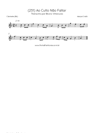 Harpa Cristã  score for Clarinet (Bb)