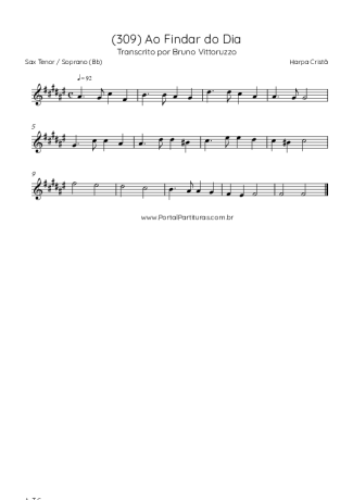 Harpa Cristã  score for Tenor Saxophone Soprano (Bb)