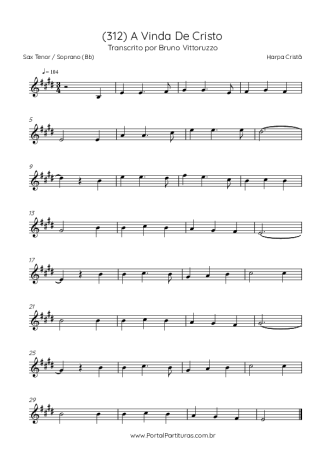 Harpa Cristã  score for Tenor Saxophone Soprano (Bb)