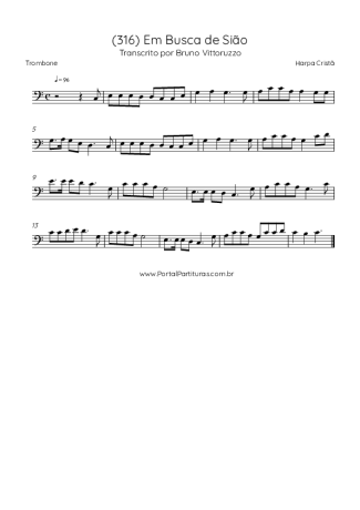 Harpa Cristã (316) Em Busca De Sião score for Trombone