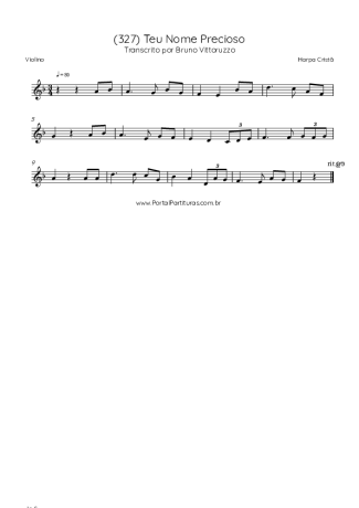 Harpa Cristã (327) Teu Nome Precioso score for Violin