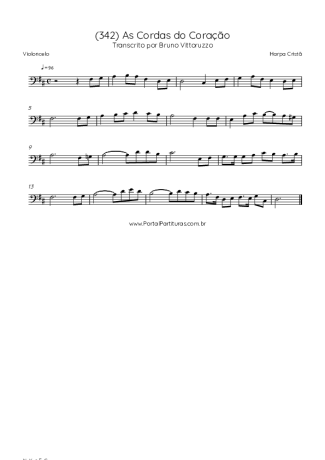 Harpa Cristã (342) As Cordas Do Coração score for Cello