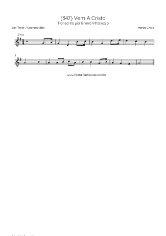 Harpa Cristã  score for Tenor Saxophone Soprano (Bb)