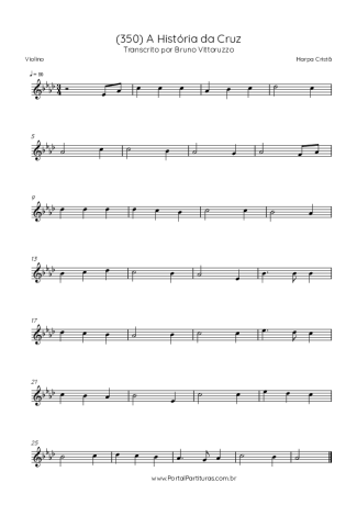 Harpa Cristã (350) A História Da Cruz score for Violin