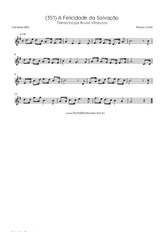 Harpa Cristã (351) A Felicidade Da Salvação score for Clarinet (Bb)