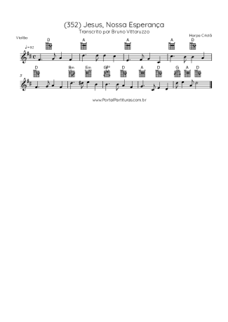 Harpa Cristã (352) Jesus Nossa Esperança score for Acoustic Guitar