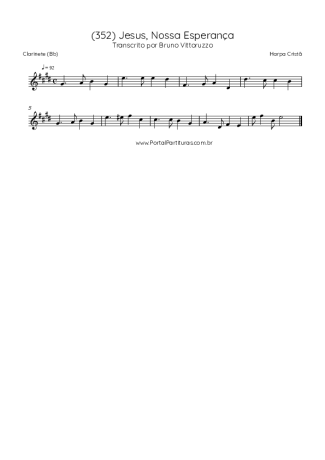Harpa Cristã (352) Jesus Nossa Esperança score for Clarinet (Bb)