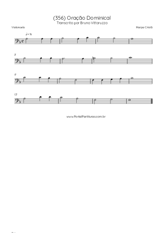 Harpa Cristã (356) Oração Dominical score for Cello