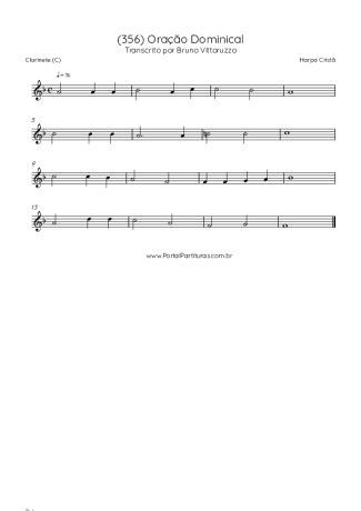 Harpa Cristã (356) Oração Dominical score for Clarinet (C)