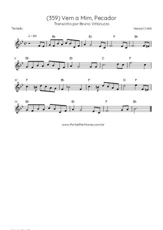 Harpa Cristã (359) Vem A Mim Pecador score for Keyboard