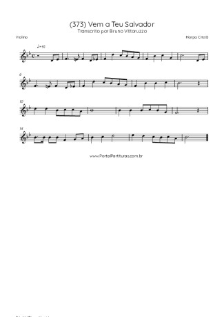 Harpa Cristã (373) Vem A Teu Salvador score for Violin