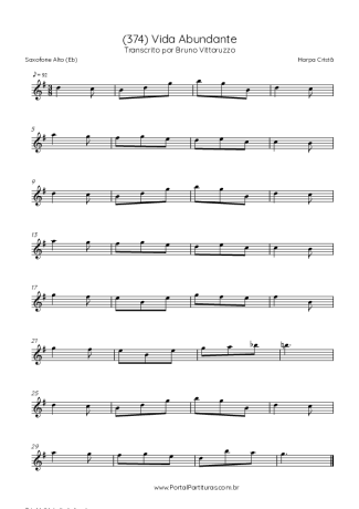 Harpa Cristã (374) Vida Abundante score for Alto Saxophone
