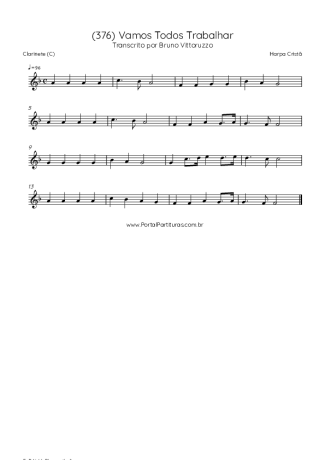 Harpa Cristã (376) Vamos Todos Trabalhar score for Clarinet (C)