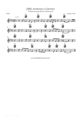 Harpa Cristã (385) Amemos O Senhor score for Acoustic Guitar