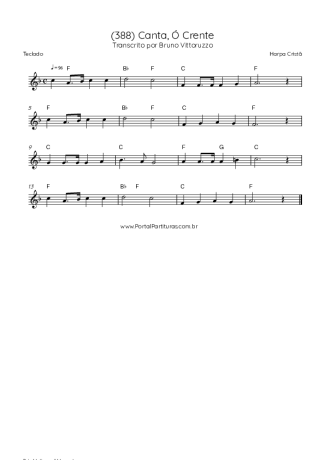 Harpa Cristã (388) Canta Ó Crente score for Keyboard
