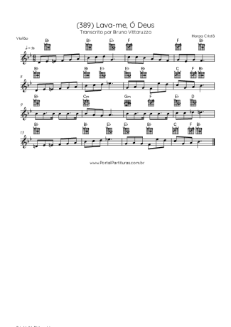 Harpa Cristã (389) Lava-me, Ó Deus score for Acoustic Guitar