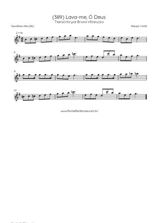 Harpa Cristã (389) Lava-me, Ó Deus score for Alto Saxophone