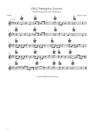Harpa Cristã (392) Peregrino Somos score for Acoustic Guitar