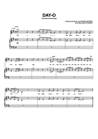 Harry Belafonte Day-o (The Banana Boat Song) score for Piano