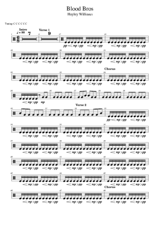 Hayley Williams  score for Drums