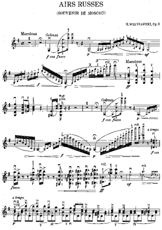 Henryk Wieniawski  score for Violin