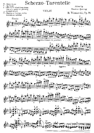 Henryk Wieniawski  score for Violin