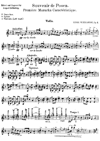 Henryk Wieniawski  score for Violin