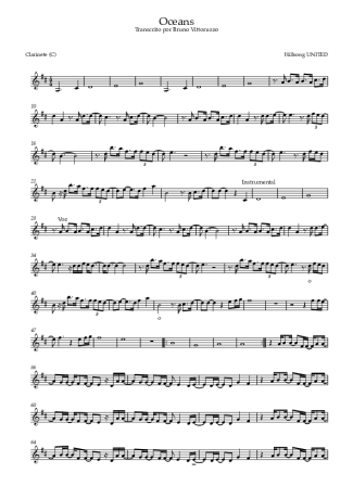 Hillsong United Oceans score for Clarinet (C)