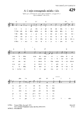 Hinário Para o Culto Cristão A Ti Seja Consagrada Minha Vida score for Keyboard