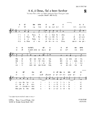 Hinário Para o Culto Cristão A Ti ó Deus Fiel E Bom Senhor score for Keyboard