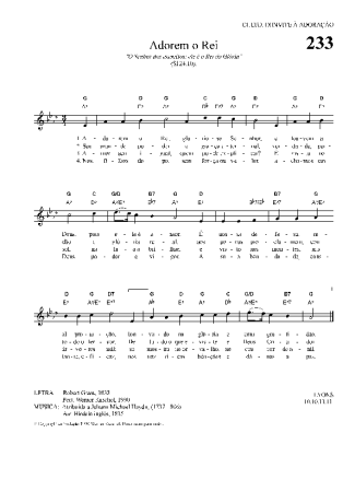 Hinário Para o Culto Cristão Adorem O Rei score for Keyboard