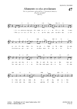 Hinário Para o Culto Cristão Altamente Os Céus Proclamam score for Keyboard